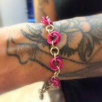 Bif Naked pink silver bracelet