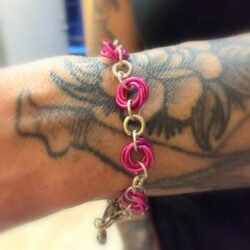 Bif Naked pink silver bracelet