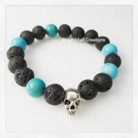 lava rock turquoise skull nightMair Creations