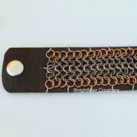 leather cuff with copper silver chain nightMair Creations