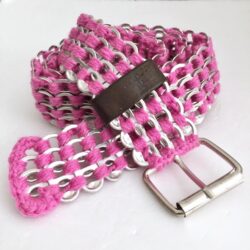 ladies pink beer tab belt nightmair creations