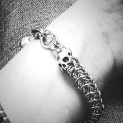 double skull box chain bracelet nightMair Creations