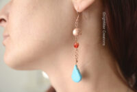 turquoise and copper drop earrings nightmair creations