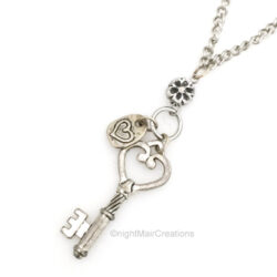 ladies key and heart necklace pendant nightmair creations