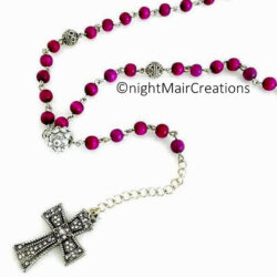 nightMair Creations rosary purple cross necklace