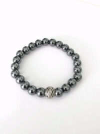 hematite stone bead stretchy ladies bracelet nightmair creations