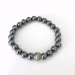 hematite stone bead stretchy ladies bracelet nightmair creations