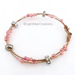 nightmair creations guitar string bracelet pink rhinestone