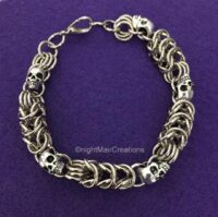 skull and chain segment bracelet nightmair creations