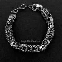 skull and chain segment bracelet nightmair creations