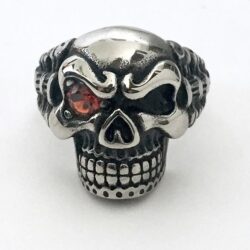 skull ring ruby eye nightmair creations