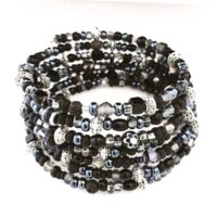 black silver wrap bracelet nightMair Creations