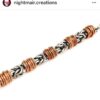 Orbit chain bracelet in stainless steel and copper - Image 3