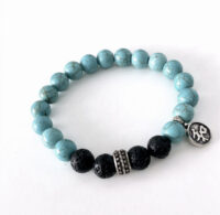 nightMair Creations turquoise black lava stone bead bracelet