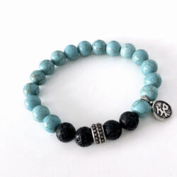 nightMair Creations turquoise black lava stone bead bracelet