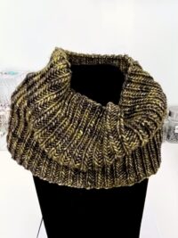 nightmair creative green/black tweed cowl scarf knit