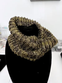 nightmair creative green/black tweed cowl scarf knit