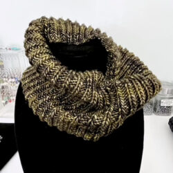 nightmair creative green/black tweed cowl scarf knit