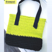 nightmair creations lime and navy tote bag