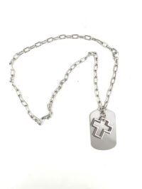 nghtmair creations dog tag cross pendant