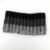 Hand Knit unisex black grey and white tweed cowl scarf