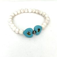 turquoise hearts white howlite stone bead bracelet nightmair creations