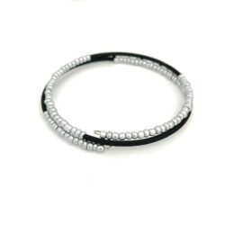 Ladies black and pewter multi wrap bracelet